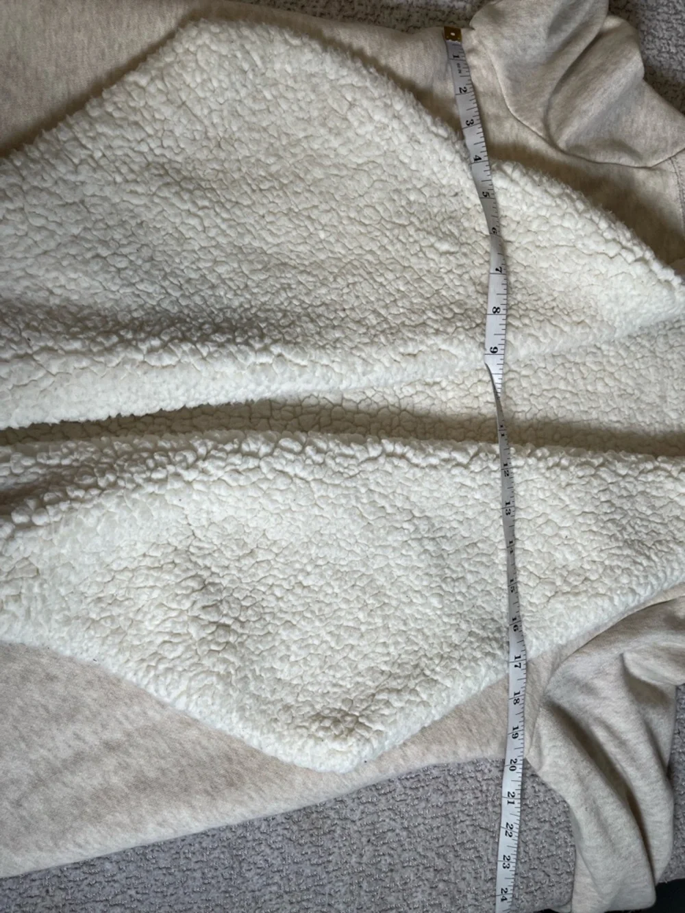 Hollister Cream Fleece Cardigan Cotton Blend Sweater  Size M
